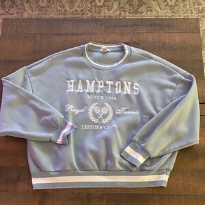 Hamptons Leisure Club Women's Blue Crew Neck Sweater
